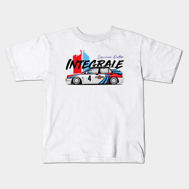 Lancia Delta Integrale Kids T-Shirt by shketdesign